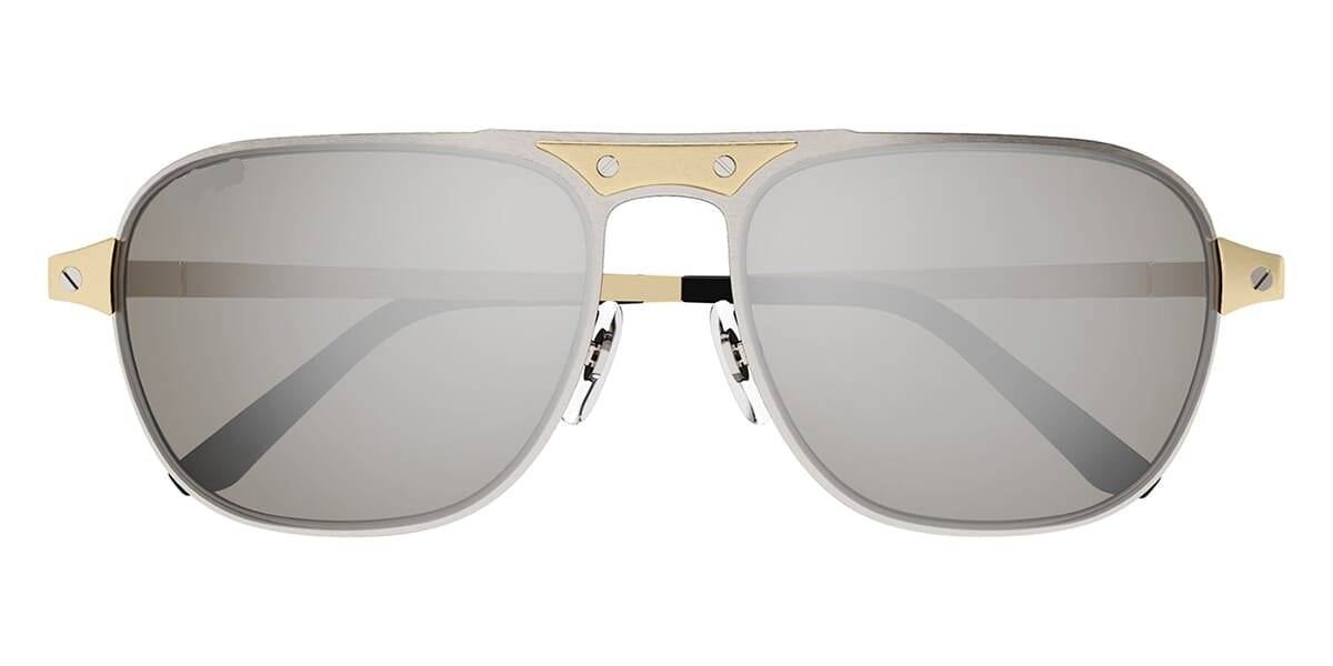 Ct Sunglasses Brushed Gold & Silver – Grey Silver Mirror Lenses