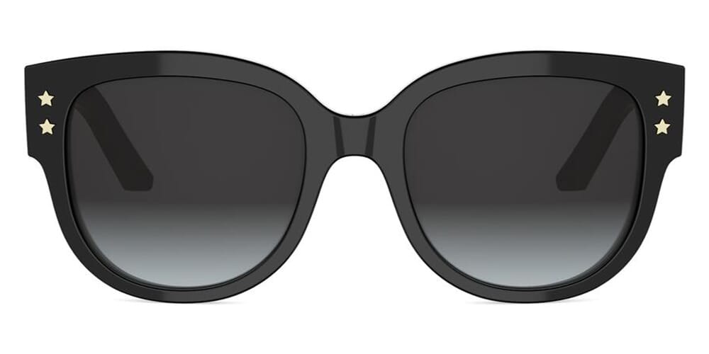 D Shiny Black - Grey Gradient Lenses
